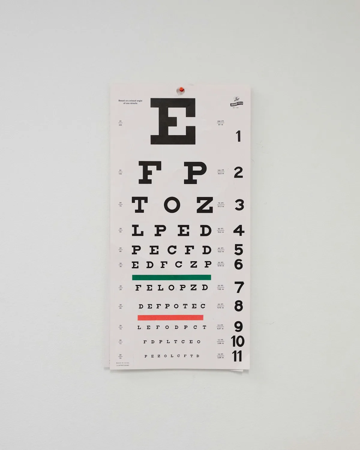 Examen de la vue au réfracteur, en cabine
